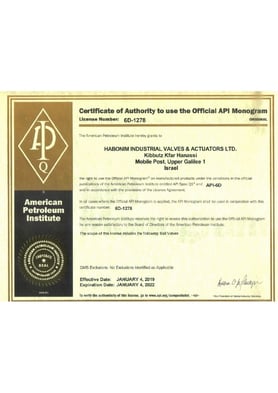 habonim american petroleum institute Certification